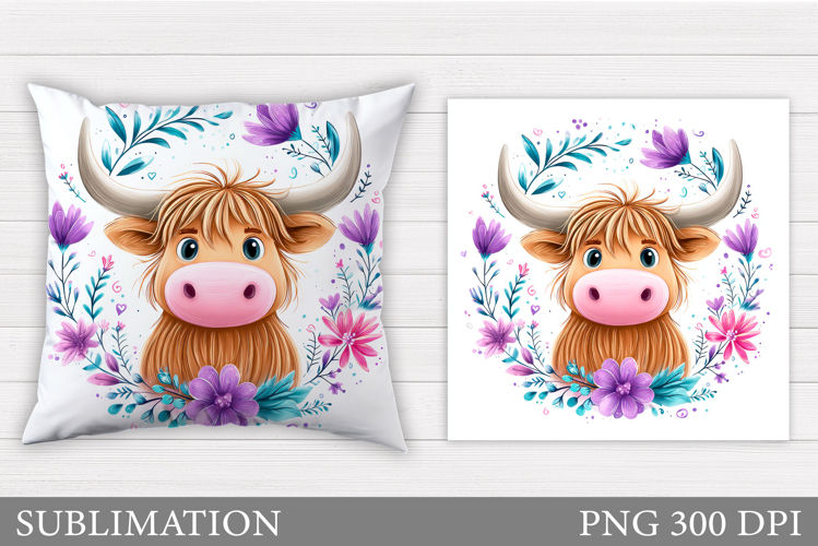Cute Cow Pillow Design. Cow Sublimation
