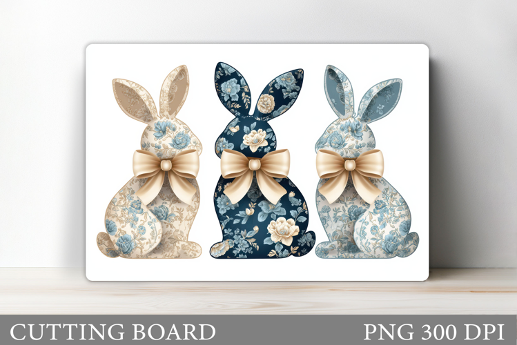 Floral Bunny Cutting Board Design. Bunny Sublimation