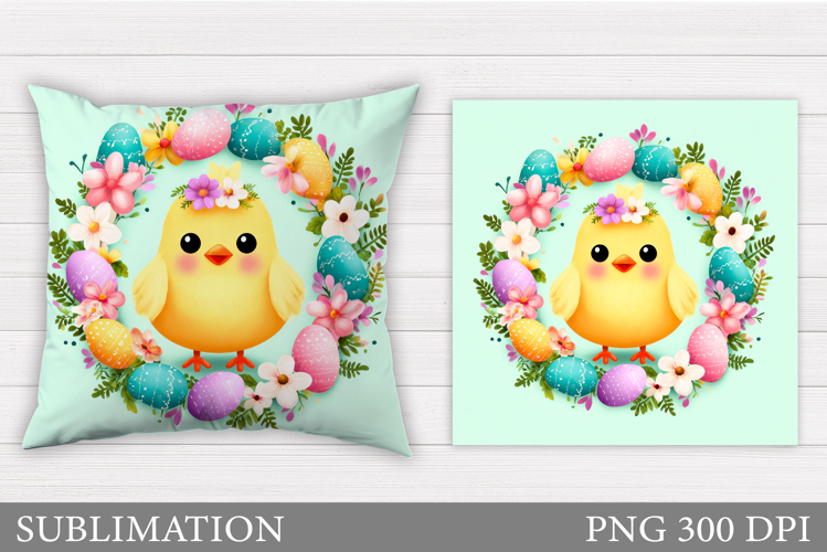 Easter Chick Pillow Design. Easter Pillow Sublimation