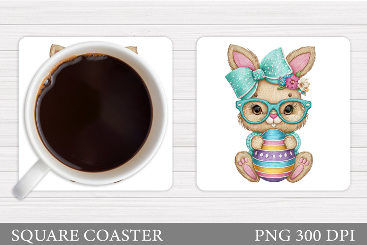Easter Bunny Coaster Design. Easter Coaster Sublimation