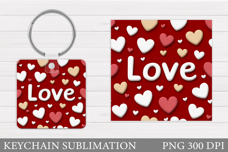 Love Keychain Design. Valentine Keychain Sublimation