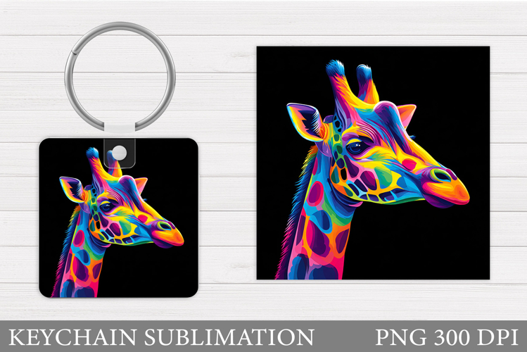 Giraffe Keychain Design. Giraffe Subliation