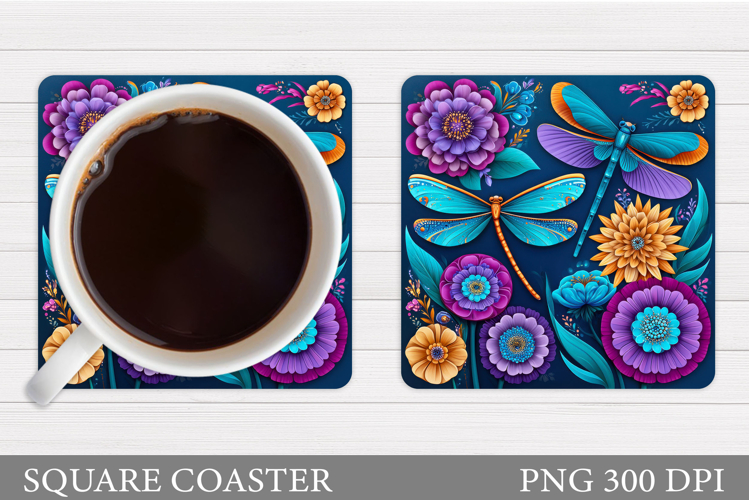 Dragonflies Coaster Design. Dragonflies Sublimation