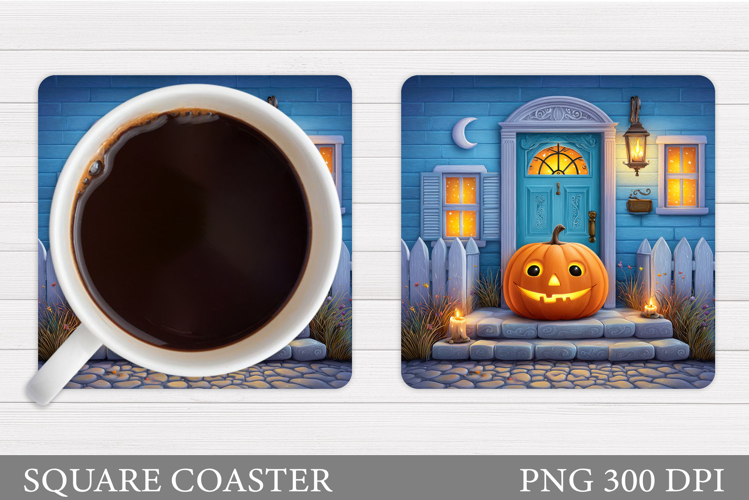 Pumpkin Coaster Design. Halloween Coaster Sublimation