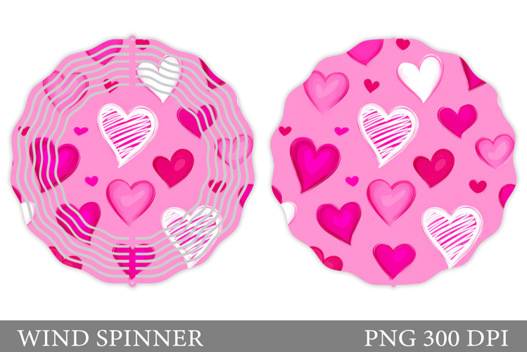 Hearts Wind Spinner Design. Valentines Wind Spinner