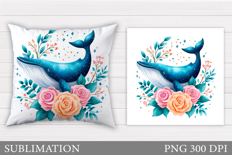 Whale Pillow Design. Whale Sublimation