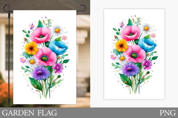 Wildflowers Garden Flag. Summer Garden Flag Design