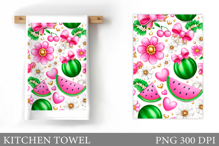 Watermelon Kitchen Towel. Summer Kitchen Towel Design