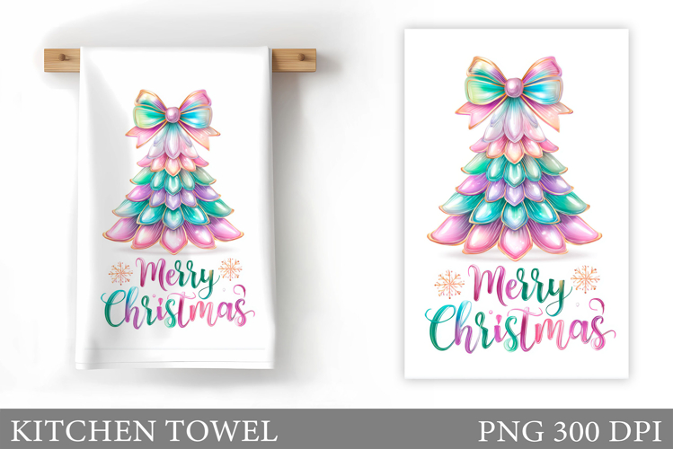Christmas Tree Kitchen Towel. Christmas Deer Kitchen Towel