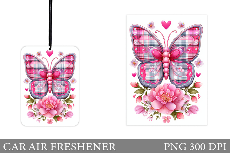Butterfly Car Air Freshener Design. Butterfly Sublimation