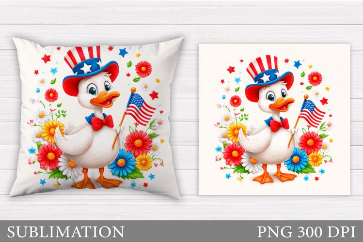 Patriotic Goose Pillow. Patriotic Pillow Sublimation example image 1