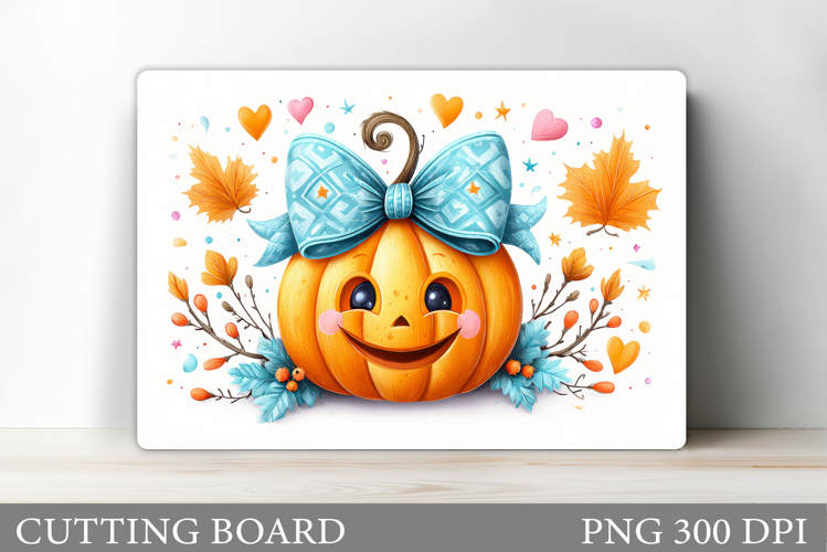 Cute Pumpkin Cutting Board. Halloween Cutting Board Design