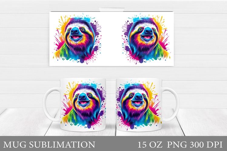 Sloth Mug Design. Cute Sloth Sublimation
