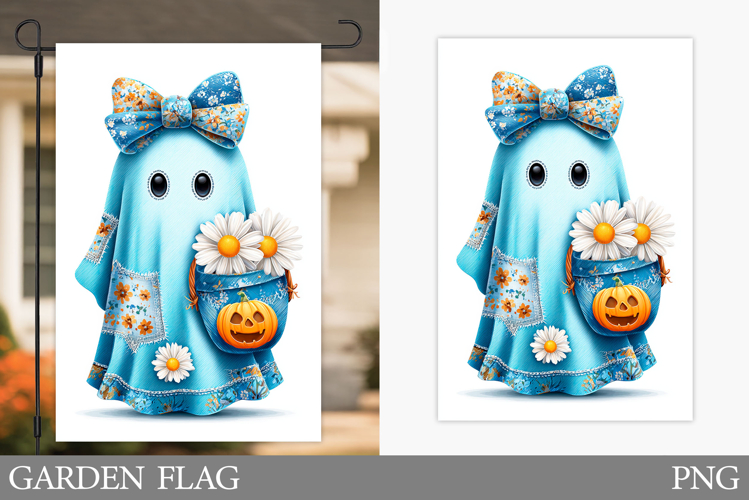 Halloween Ghost Garden Flag. Cute Halloween Garden Flag