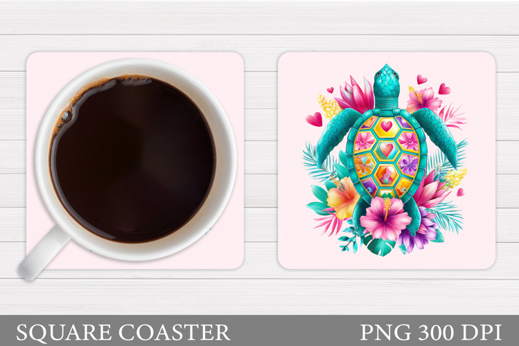 Sea Turtle Coaster Design. Turtle Coaster Sublimation