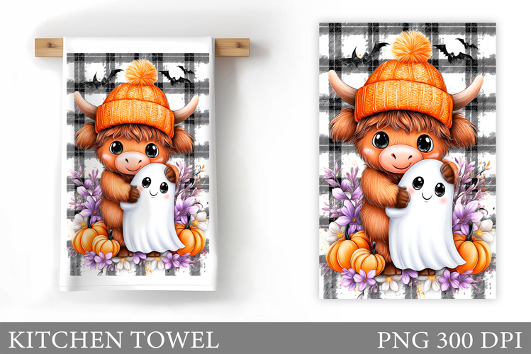 Halloween Cow Kitchen Towel. Halloween Kitchen Towel Design