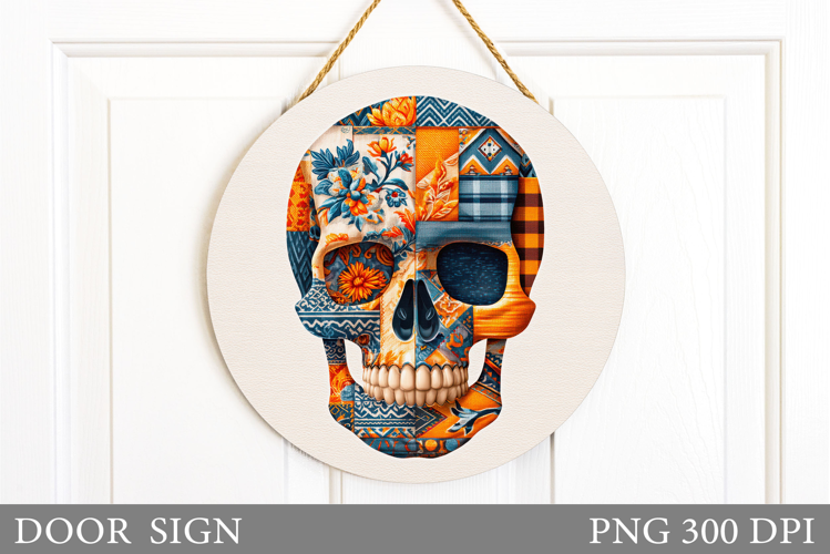 Skull Door Sign Sublimation. Halloween Door Sign Design