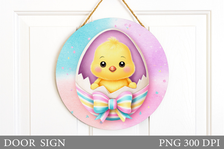 Easter Chick Door Sign Design. Easter Door Sign Sublimation
