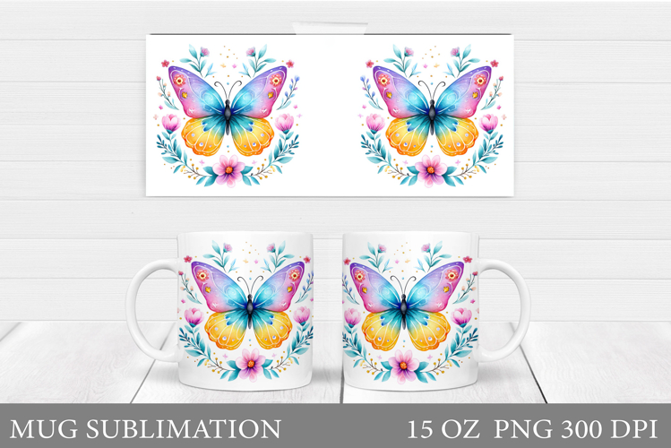 Butterfly Mug Design. Butterfly Mug Sublimation