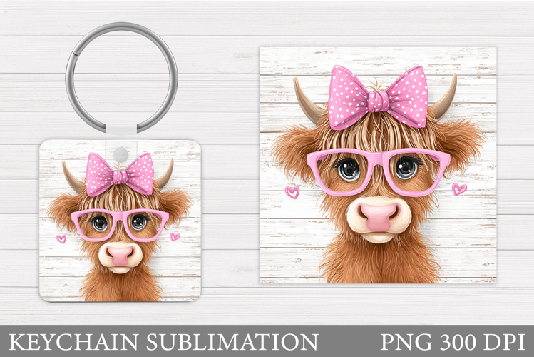 Cute Cow Keychain Design. Cute Cow Sublimation