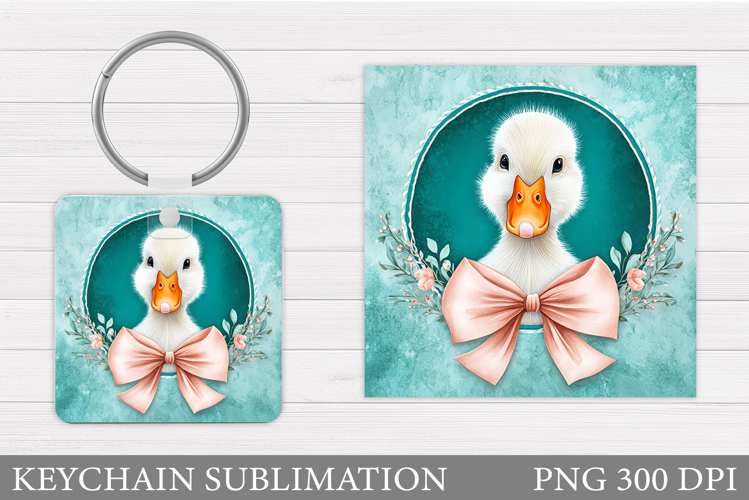 Cute Duck Keychain Design. Funny Duck Sublimation