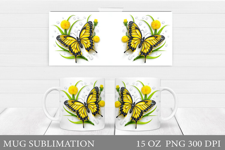 Butterfly Mug Design. Butterfly Sublimation example image 1