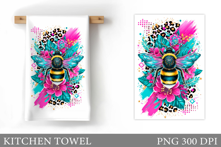 Bee Kitchen Towel Design. Bee Sublimation