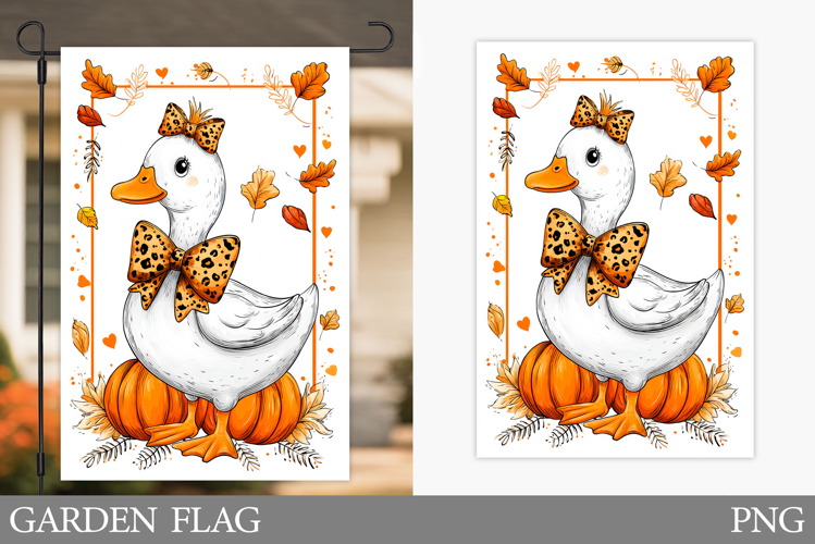 Fall Goose Garden Flag Design. Fall Garden Flag Sublimation