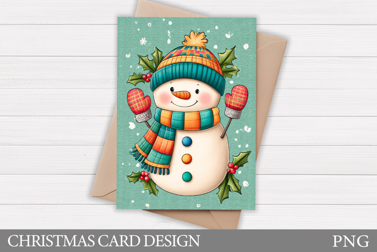 Cute Snowman Card Printable. Christmas Card Design
