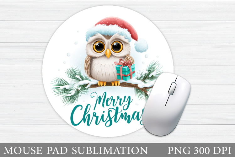 Christmas Owl Mouse Pad. Christmas Mouse Pad Design