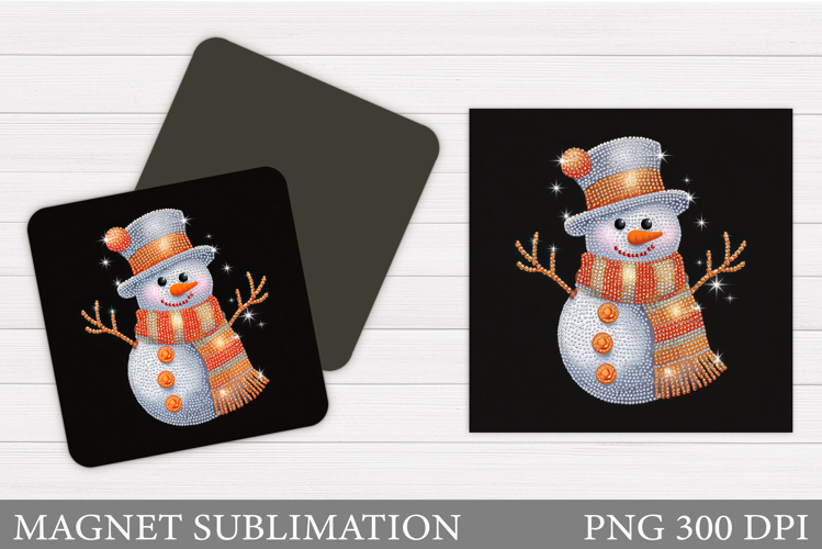 Snowman Magnet Sublimation. Christmas Magnet Design