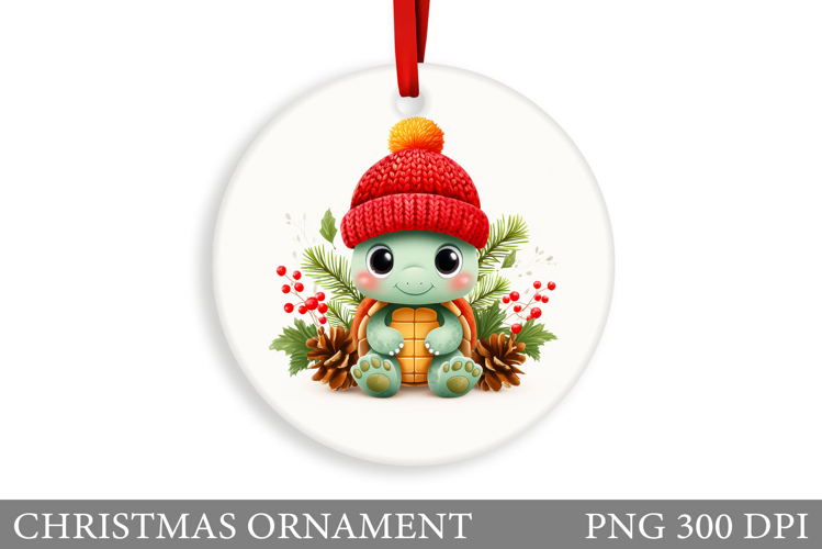 Cute Turtle Christmas Ornament. Christmas Ornament Design
