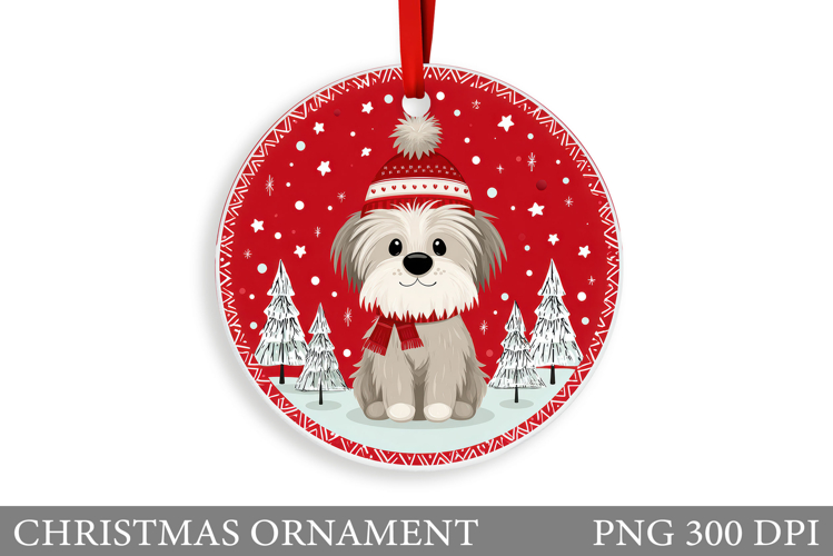 Cute Dog Christmas Ornament. Winter Dog Christmas Ornament