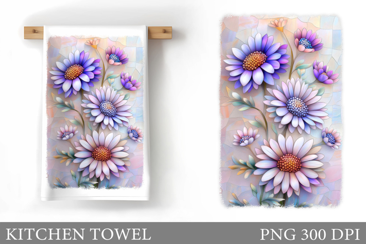 Flowers Kitchen Towel. Floral Kitchen Towel Sublimation