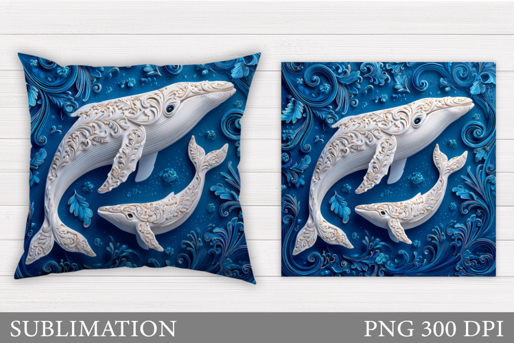 Whale Pillow Sublimation. Whale Sublimation