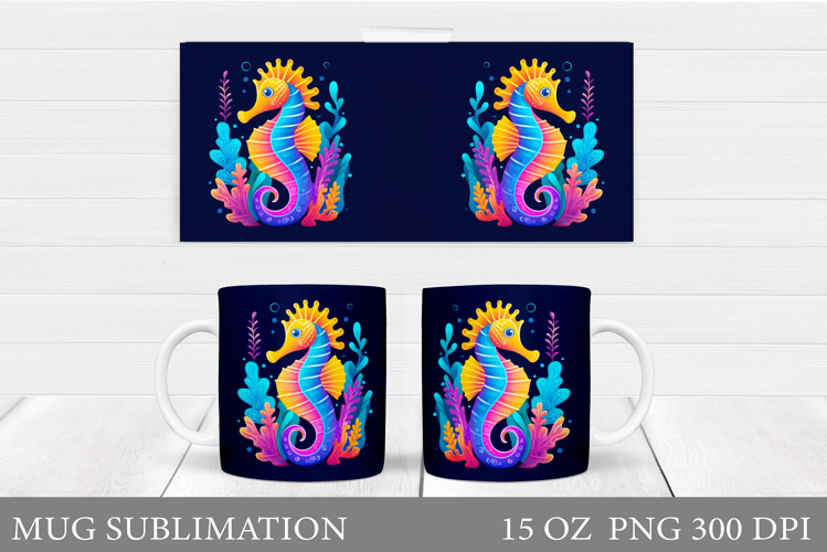 Seahorse Mug Sublimation. Seahorse Sublimation