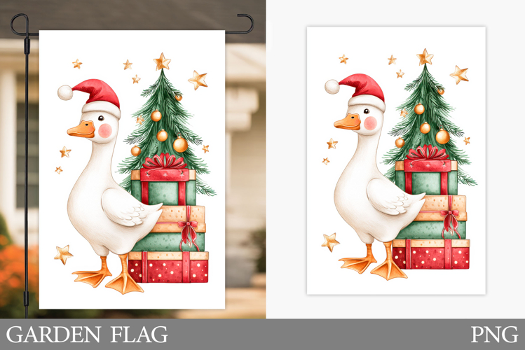 Christmas Goose Garden Flag. Christmas Garden Flag Design