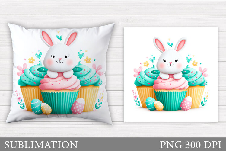 Easter Bunny Pillow Design. Easter Bunny Sublimation example image 1