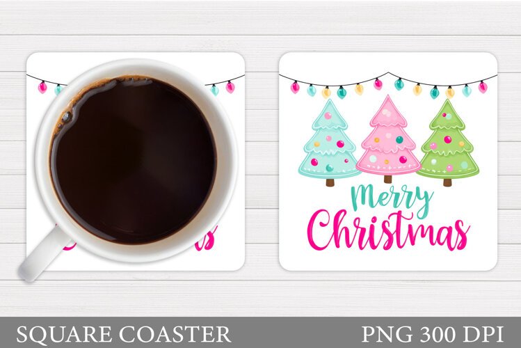 Merry Christmas Coaster. Christmas Coaster Design example image 1