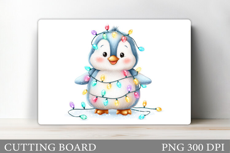 Cute Penguin Cutting Board. Christmas Cutting Board Design example image 1