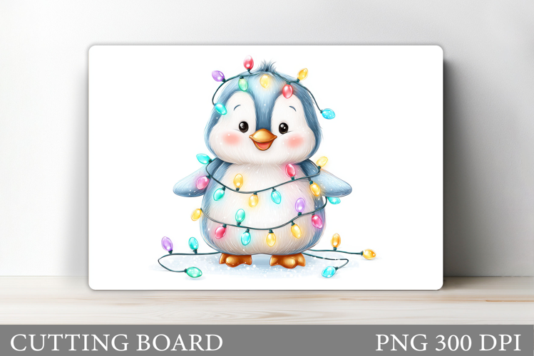 Cute Penguin Cutting Board. Christmas Cutting Board Design