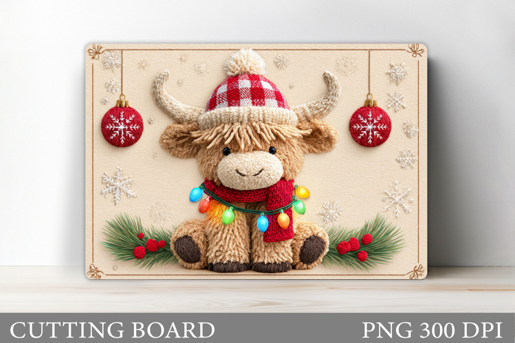 Christmas Cow Cutting Board. Christmas Cutting Board