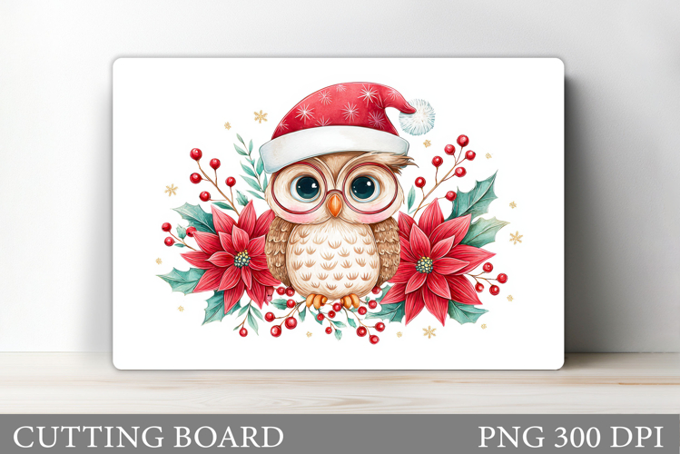 Christmas Owl Cutting Board. Christmas Cutting Board
