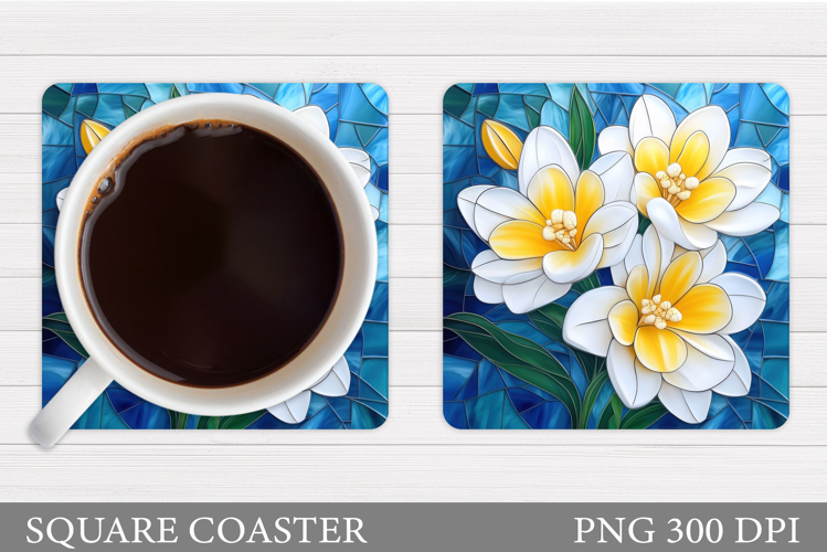 Floral Coaster Design. Flowers Coaster Sublimation