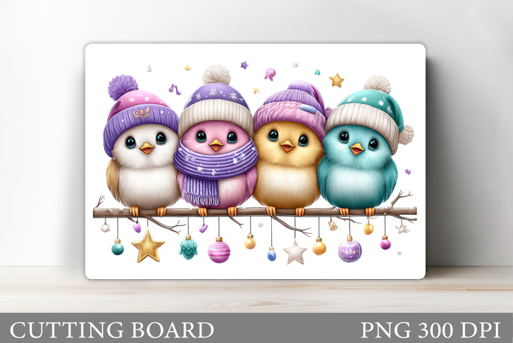 Christmas Birds Cutting Board. Christmas Cutting Board