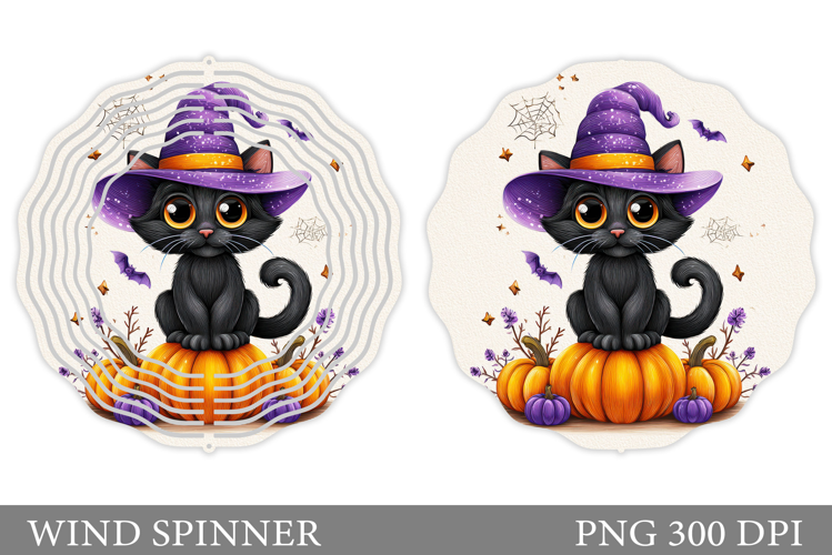 Halloween Cat Wind Spinner. Halloween Wind Spinner Design