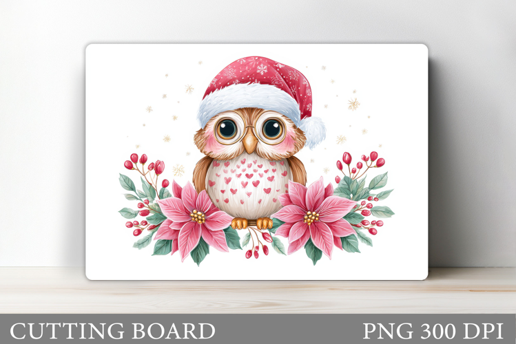 Christmas Owl Cutting Board. Christmas Cutting Board