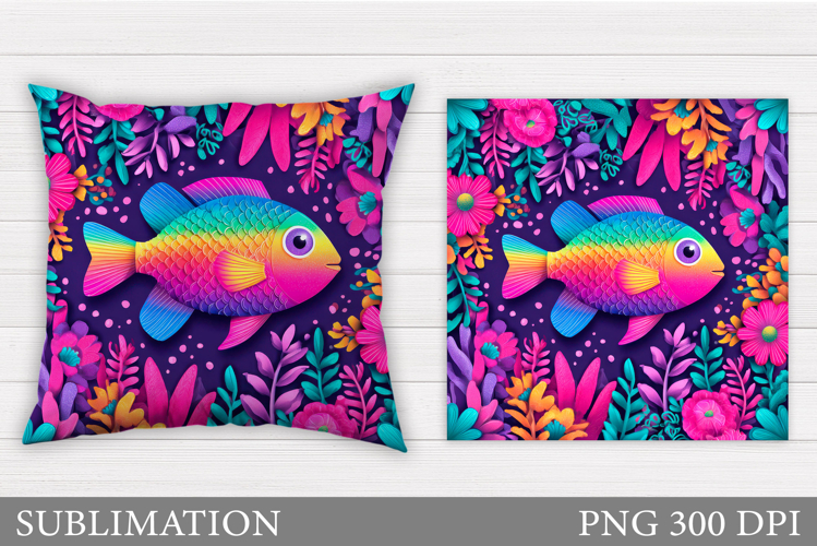 Fish Pillow Sublimation. Fish Sublimation
