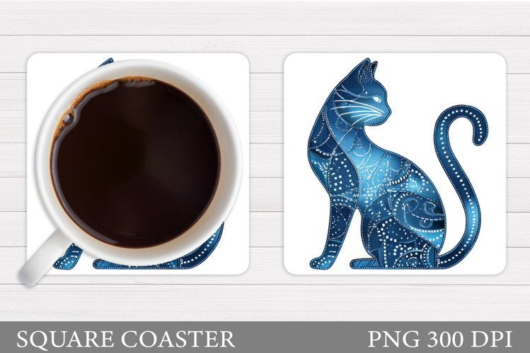 Cute Cat Coaster Design. Cute Cat Sublimation