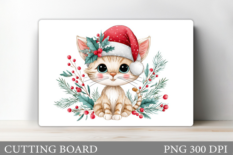 Christmas Cat Cutting Board. Christmas Cutting Board Design
